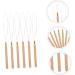 Baluue 12 Pcs Wooden Handle Wig Crochet Hair Extension Tool Pulling Hooks for Sewing Stainless Steel Khaki - Buy Online on GoSupps.com