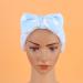 Minkissy 3PC Bowknot Makeup Elastic Headwraps - Flannel Hair Bands for Face Washing Spa & Cosmetics - Pink Blue Light Blue - Buy Online on GoSupps.com