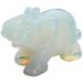 Nupuyai elephant figure gemstone crystal lucky elephant healing stone lucky charm elephant figure Reiki Fengshui decoration 7#white-opalite