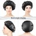 leiwo Silk Bonnet Satin Bonnet 2PCS Hair Bonnet for Sleeping Soft Elastic Band Breathable Hair Wrap Sleep Cap Black + Brown - Buy Online on GoSupps.com