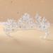 Baroque Pearl Rhinestone Princess Crown Wedding Tiara - Silver - Buy Online on GoSupps.com