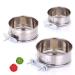 3 Pieces Bird Feeding Dish Cups Stainless Steel Parrot Feeding Cups Animal Cage Water Food Bowl Bird Cage Cups Holder with Clamp Holder for Bird Parrot Small Animal