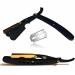 Premium Black and Gold Straight Edge Shaving Razor for Men - Perfect for Hair Mustache and Eyebrow Grooming | International Shipping Available - Buy Online on GoSupps.com