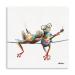 Yidepot Canvas Frog Wall Art Decor: Side by Side Frogs with Glasses Art Bedroom Wall Art Laundry Room Decor and Accessories Girl Room Decor Inspirational Wall Art with Frame Easy Hanging (50x50CM) 50x50CM Happy Frogs