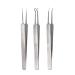 3pcs Acne Clip Facial Pimple Comedone Nippers Curved Straight Blackhead Tweezer Set Stainless Steel Blemish Tools