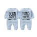 culbutomind Baby Twins Bodysuit Born Together Friends Forever Newborn Baby Unisex Romper Cute Outfit With Hat Set Blue BFT 0-3 Months