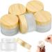 6-Piece Frosted Glass Cosmetic Container Set | Refillable Clear Jars for Creams & Lotions - Ideal for Cosmetics Storage - Buy Online on GoSupps.com