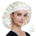 Alnorm Extra Large Satin Sleep Cap - Double Layer White | One Size for Ultimate Comfort - Buy Online on GoSupps.com