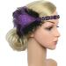 Luxshiny Flapper Headband 1920s Confidence Bridal Headpieces for Wedding 1920s Accessories for Women Great Headband 1920s Flapper Headband Purple Bride Kitten Beaded - Buy Online on GoSupps.com