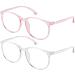 Aomig Blue Light Glasses - 2PC Gaming & Reading Eyewear | Unisex Eye Protection & Tiredness Relief (Pink/White) - Buy Online on GoSupps.com
