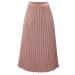 Sanahy Womens Pleated Midi Skirt High Waist Swing Boho Pleated Skirt Solid Stylish Casual Chiffon Elastic A-line Long Skirts L Pink