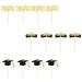 12Pcs Graduation Cake Inserts Grad Cupcake Toppers black decor 2022 graduation cupcake topper Congrats Dessert Picks graduation cupcake Toppers Wood toothpick Birthday Cake