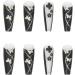JUSTOTRY 24 Pcs Long Black & Silver Butterfly Press on Nails - French Ballerina False Nails with Floral Designs | Acrylic Coffin Nails for Women - Buy Online on GoSupps.com