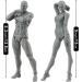 Jointed Mannequin Drawing Figures Set - Gray Artist Manikin Blockhead for Sketching & Painting - Male+Female Models - Buy Online on GoSupps.com