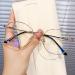 Qinzhenz Stylish reading glasses Anti-blue light computer reader Anti-eyes overexertion round flat light light mirror glasses for women (color: C4 size: +300) +300 C4