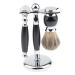 Crody simplicity men's rasier brushes fashionable 3-in-1-shaving brush set for black beard male security professional grooming-rasier-knit tool 9x15.5cm silver