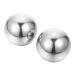 Frcolor 2st stainless steel ball health devices massage ball massage balls chatting toys handballs fitness balls made of metal handle handball handball