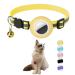 Hepplly Reflecting Airtag Cat neck band with bell and Airtag holder compatible with the Airtag cat neck band with fragile safety buckle for kitten cat (yellow)