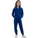Bobo Bloom Velour Tracksuit for Girls | Hooded Sports Suit | Dark Blue | 5-6 Years - Buy Online on GoSupps.com