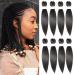 Braiding Hair Pre Stretched 12 Inch 8 Packs Straight Crochet Hair Professional Braiding Hair Yaki Texture Synthetic Fiber Hot Water Setting Well (1B/Natural Black) 12 Inch(Pack of 8) 1B(Natural Black)