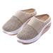 sharllen Women's Air Cushion Slip-On Walking Shoes Casual Mesh Fashion Sneakers Breathable Arch Support Knit Comfort Shoes Walking Shoes 5.5-6 Women/4-4.5 Men Beige