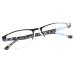 FONHCOO Half-rim reading glasses men half-rim glasses women reading aid for seniors visual aid with blue light filter half-rim glasses black 1.0 x