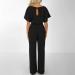 Women's Dressy Summer Jumpsuit with Short Sleeves - Medium, Black - Buy Online on GoSupps.com