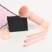 Mini Pink Makeup Brush Set - 4 in 1 Travel Essential for Lips, Highlighting, Eyes, and Foundation - Retractable Cosmetic Brushes - Buy Online on GoSupps.com