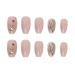 Glossy 3D Rhinestone Coffin Press On Nails - 24Pcs Medium Sparkly Glitter Designs for Women & Girls - Buy Online on GoSupps.com