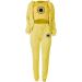 Shop Women's Long-Sleeved Hooded Sports Suit Set | Yellow Jogging Outfit | XXL Leisurewear for Active Lifestyle - Buy Online on GoSupps.com
