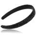 FASOTY Rhinestone Headbands for Women Fashion Handmade Headband Black Crystal Diamond Bling Headbands Hair Hoops Sparkle Headband Glitter Beaded Jeweled Hairband Hair Accessories for Women Girls