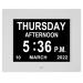 Digital Day Alarm Clock, Calendar Day Clock for Dementia, Alzheimer, Memory Loss, Vision Impaired, Senior, 12 Alarms, 8 Languages, White