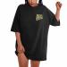 STYESH Oversized T Shirts for Women, Summer Y2k Tops Graphic Tees Letter Print Casual Short Sleeve Shirts Streetwear A01#black XX-Large