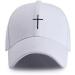 Unisex Cross Embroidered White Dad Hat - Adjustable Cotton Baseball Cap - Buy Online on GoSupps.com