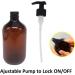 ZMYBCPACK 16oz Amber Plastic Pump Lotion Bottles - 4 Pack with Labels & Funnel | Locking Pump for Body Wash, Shampoo, Massage Lotion, Gel - Buy Online on GoSupps.com