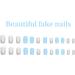 24PCS French Square False Nails - Blue Solid Color Flash Acrylic Fake Nails for Women - Easy Press-On with Glue - Nail Art for Girls - Buy Online on GoSupps.com
