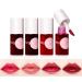 Beliky Girl Lip Stain Tint Set Mini Liquid Lipstick Moisturizing Lip Stain Lip Eye And Cheek TripleUse Rouge Lip Gloss Natural Waterproof Sweatproof Lipstick 4 PCS SET