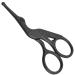 Rounded Tip Vintage Stork Scissors Professional Stainless Steel with Black Titanium Coated Cuticle Pedicure Beauty Grooming Scissors for Eyebrow Facial Hair Dry Skin Nose Hair