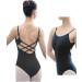 Skwodico Black Cross Back Camisole Leotard - Adjustable and Comfortable | LEW2203 Medium - Buy Online on GoSupps.com