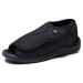 ZJING Men's Adjustable Diabetic Slippers Extra Wide Width Edema Sandals for Elderly Swollen Feet Open Toe Breathable Diabetic Recovery Slippers 9 Black