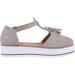 Buy Women's Gray Platform Sandals with Tassel & Buckle - Vintage Beach Espadrilles - Buy Online on GoSupps.com
