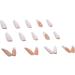 White French Fake Nails with Rhinestones and Sequins | Long Stick on False Nails Art Kit - Buy Online on GoSupps.com