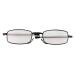 Portable 1 Pair Compact Foldable Reading Glasses with Mini Flip Top Carrying Case for Fashion Men and Women Glasses +1.5 Black