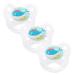 Dentistar Silicon Schnuller 3 Set- Size 2 6-14 months- tooth and jaw-friendly nucking with dental level- BPA-free- Made in Germany- Wal transparent