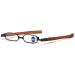 Lanomi folds reading glasses foldable 360 rotating temple mini pocket reader metal narrow reading aid from +1.00 to +4.00 diopters brown 2.5 dioptria