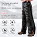 Tip Winter Down Pants | Warm Thick Windproof Skiing Thermal Trousers - Unisex Black Double-Sided Zipper - Buy Online on GoSupps.com