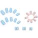 24Pcs Blue Glitter Short Square False Nails with Rhinestones | Reusable Press on Nails for Women | Nail Art Accessories - Buy Online on GoSupps.com