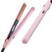 TYMO Flat Iron Hair Straightener and Curler 2 in 1 with 10s Fast Heating, 1 Inch Professional Titanium Straightening Curling Iron with 32 Adjustable Temp and Automatic Shut Off Light Pink