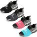 4 Pairs Dance Socks on Smooth Floors Over Sneakers,Ballet Dancers Socks for Pivots and Turns on Wood Floors Protect Knees 4 Pairs(black & Grey & Blue & Pink)