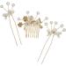 Healeved 2 Sets Bridal Hairpin Rhinestone Hair Clips Rhinestone Headpiece Flower Headpiece Bride Hair Comb Bride Hair Side Comb Hair Pin Hair Comb for Bride Women's Hair Stick Pearl Alloy - Buy Online on GoSupps.com